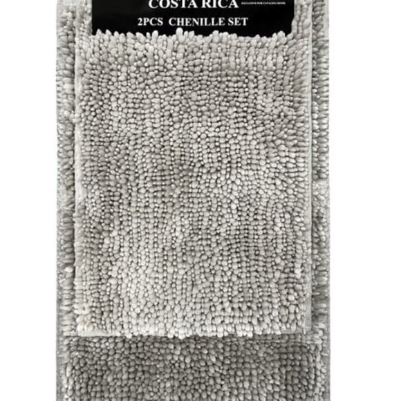 CATALINA HOME Costa Rica Soft Chenille Luxurious 2PC. Set (LT. Grey) - Picture 3 of 3